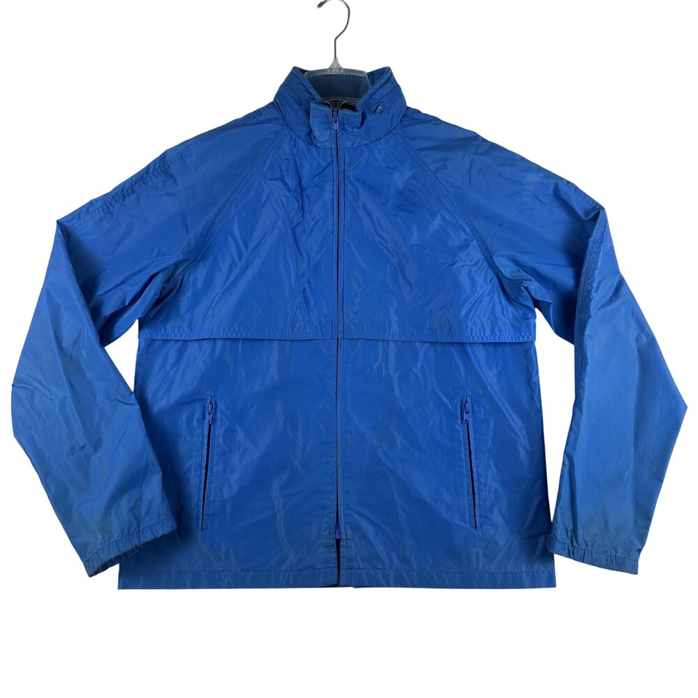 Vtg Eddie Bauer Jacket Mens Medium Hooded Full Zip Windbreaker Mesh Lined 90s